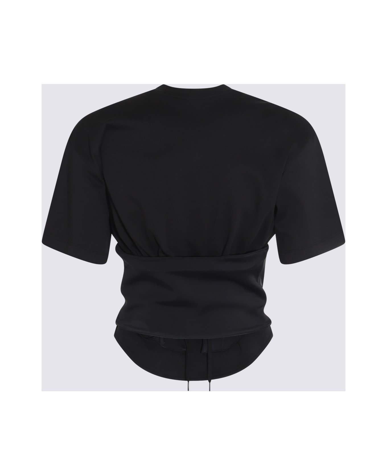Mugler Black Cotton T-shirt - Black