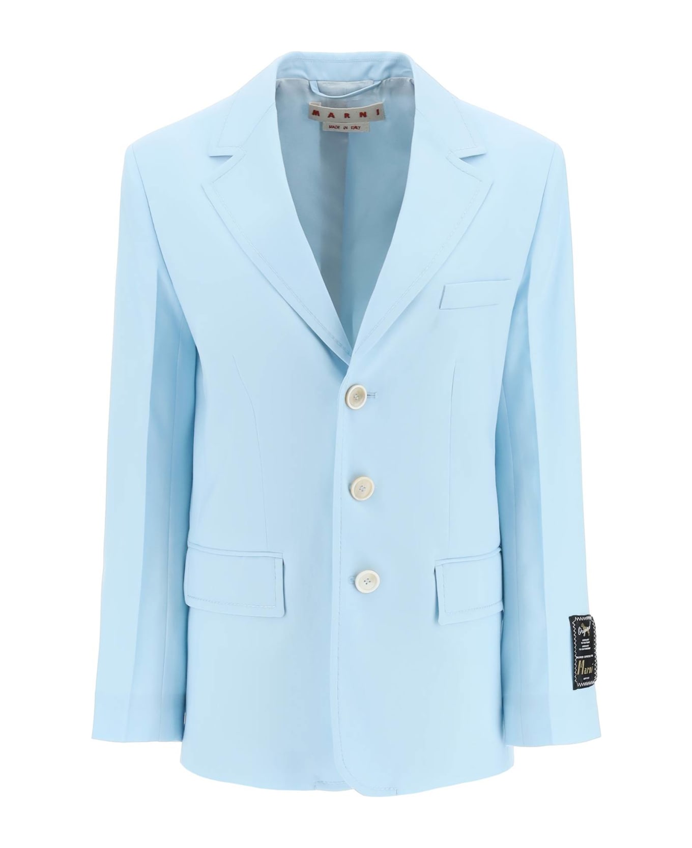 Marni Three-button Wool Blazer - ARCTIC (Light blue)