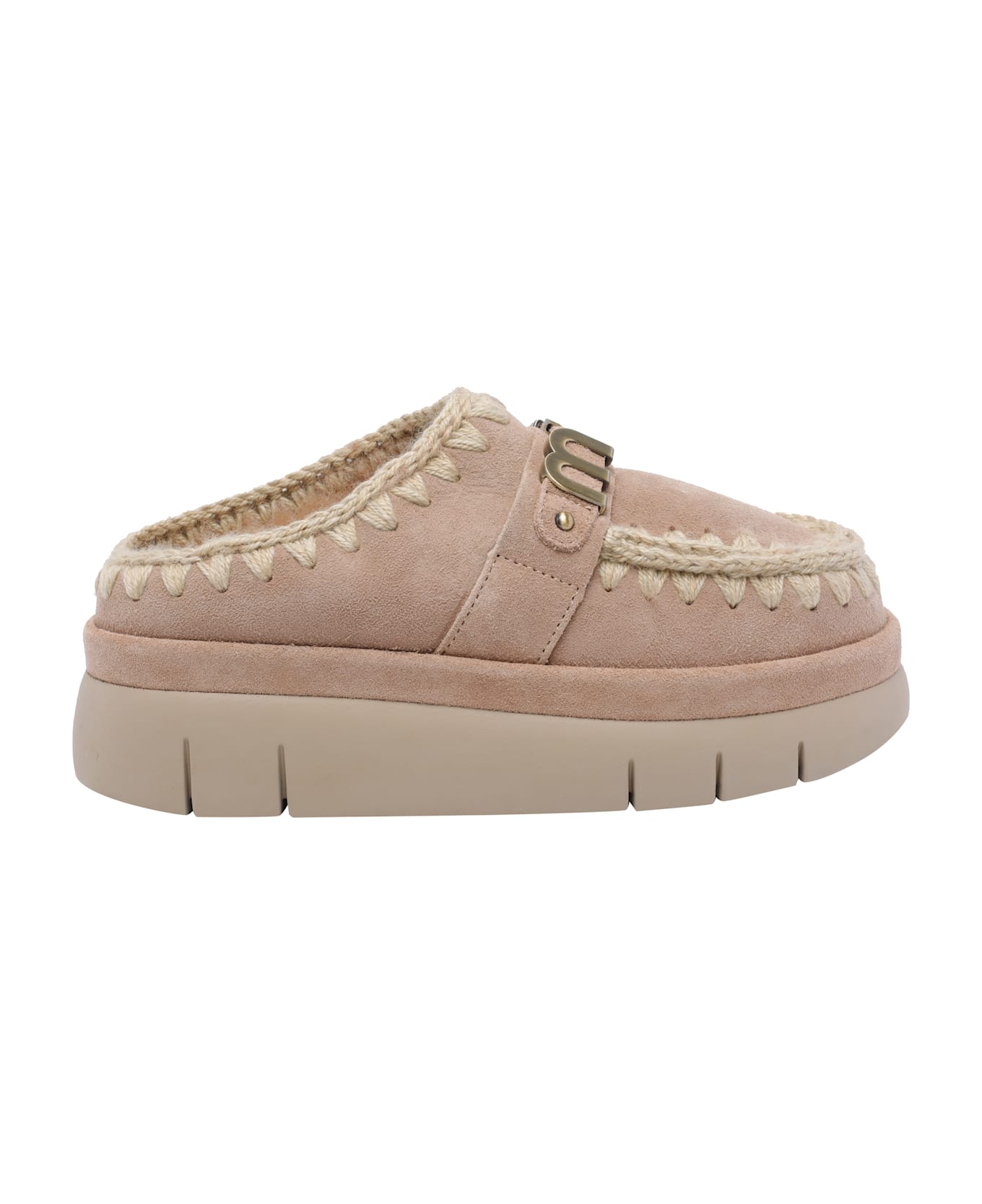 Mou Bounce Welt Clog Suede - Beige