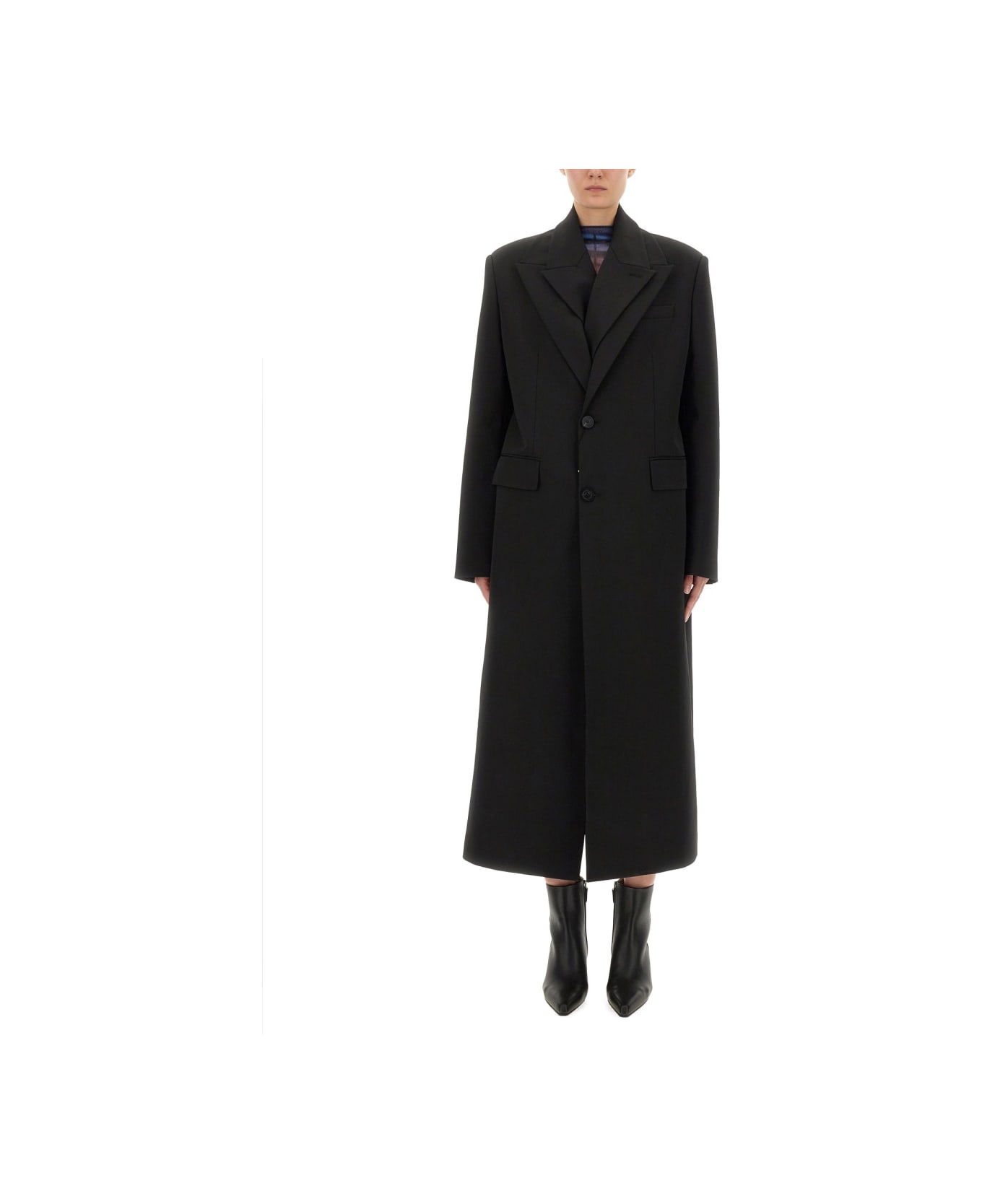 Jean Paul Gaultier Double Layer Coat - BLACK