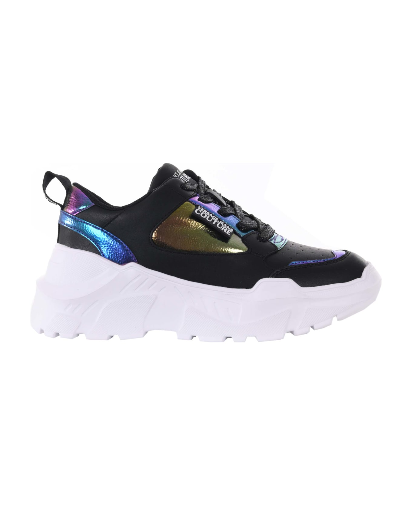 Versace Jeans Couture Leather Sneakers - Nero/multicolor ウェッジシューズ