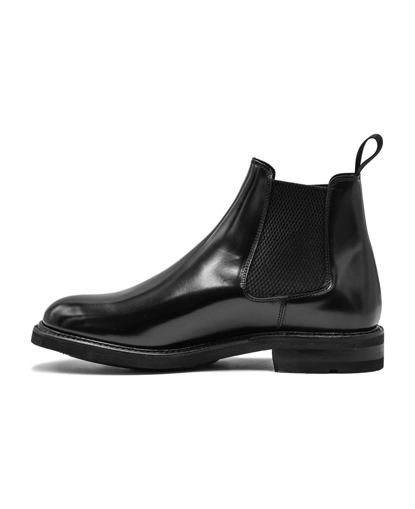 Berwick 1707 Black Leather Chelsea Ankle Boot - Nero