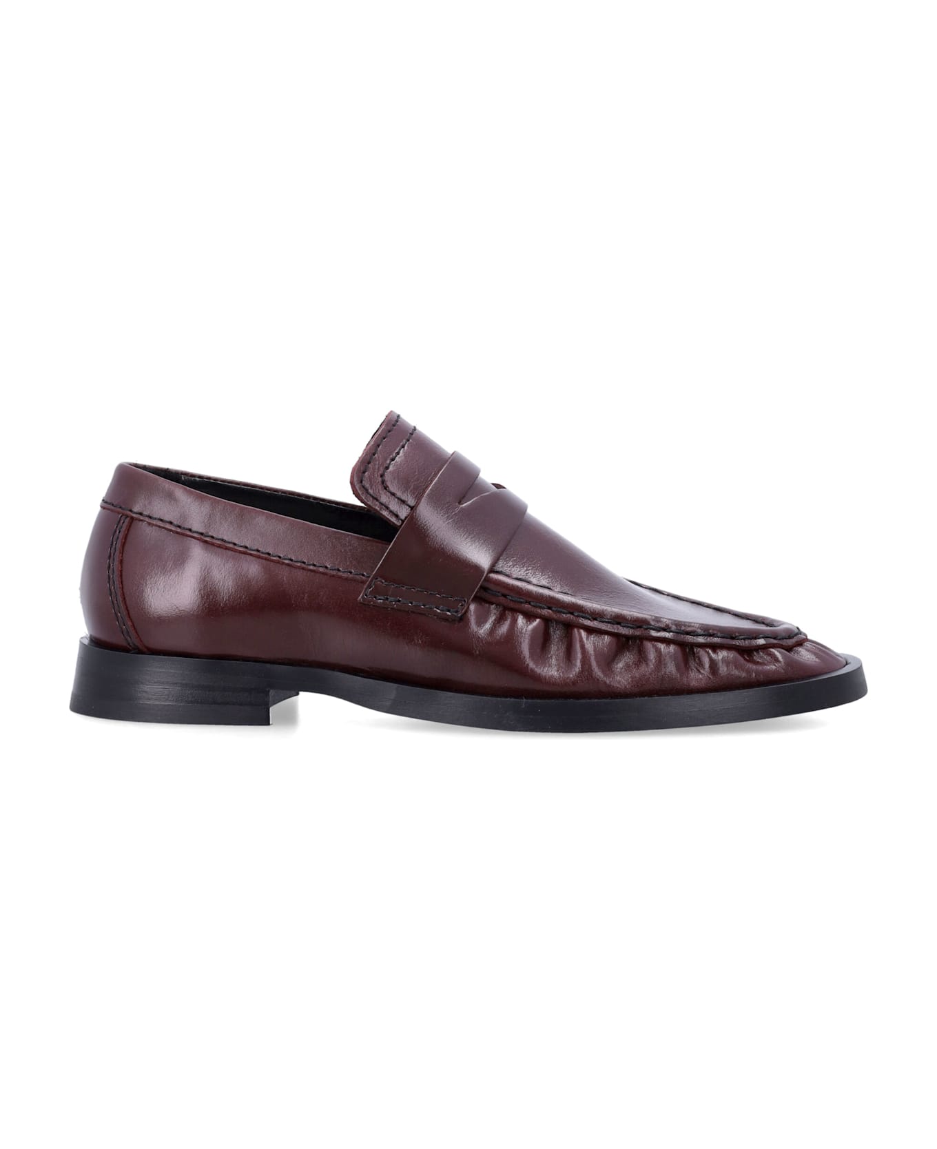 Miista Zita Bordeaux Leather Loafers - BURGUNDY