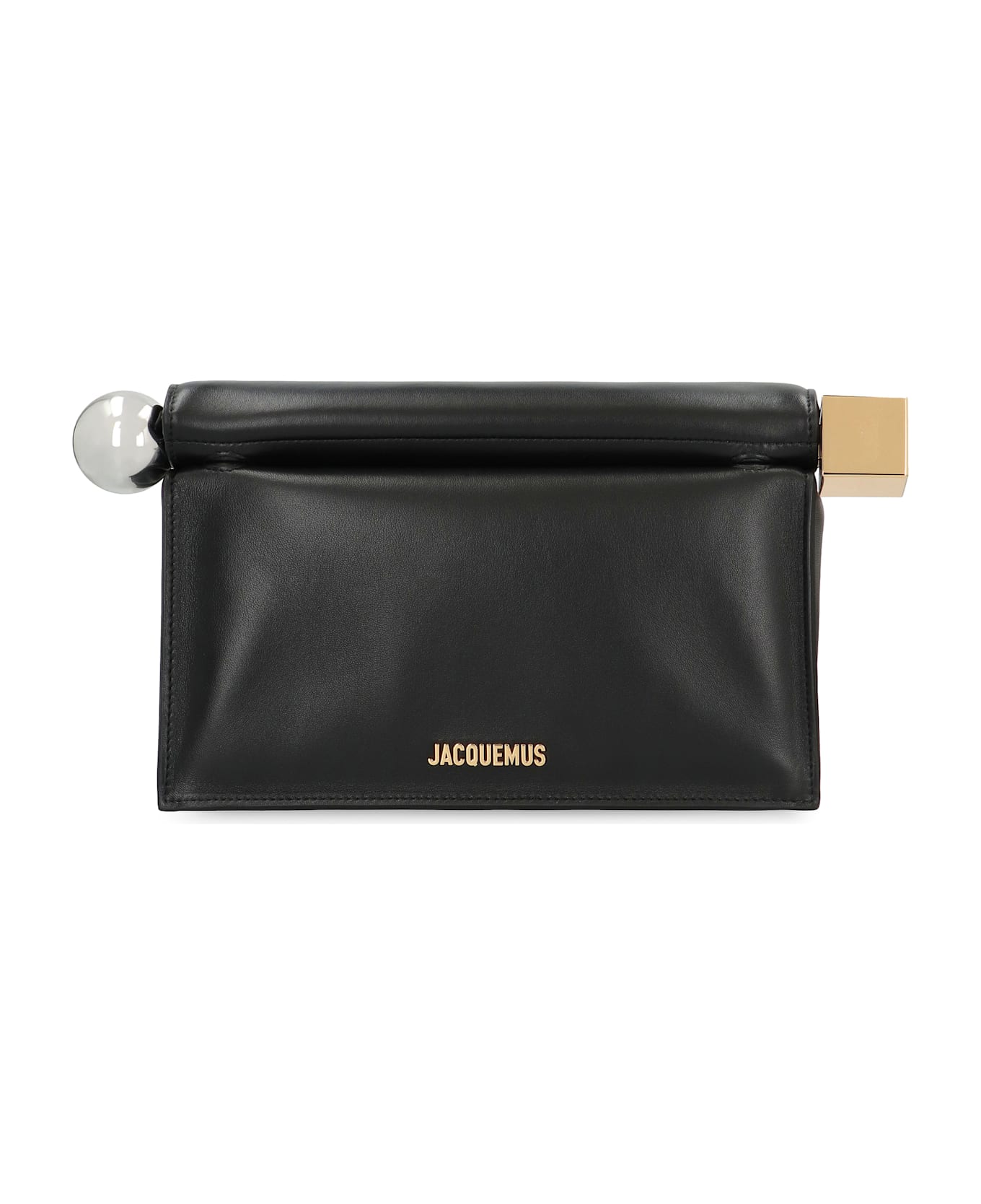 Jacquemus Rond Carré Leather Clutch - black
