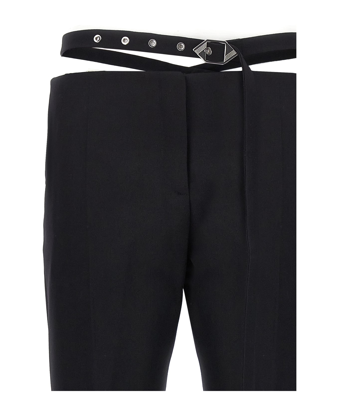 The Attico Belt Detail Trousers - Black
