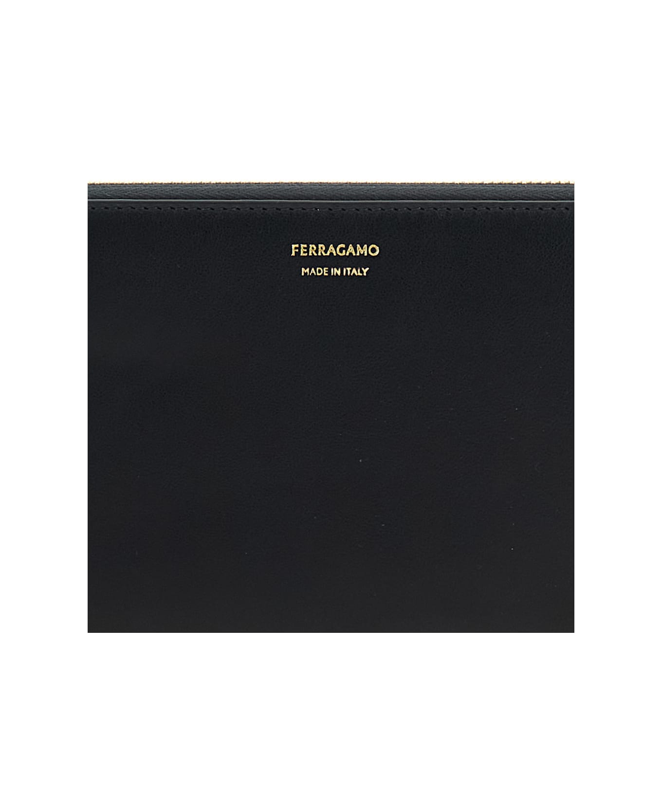 Ferragamo 
continental
 Black Wallet With Logo Lettering On The Front In Leather Woman - Black