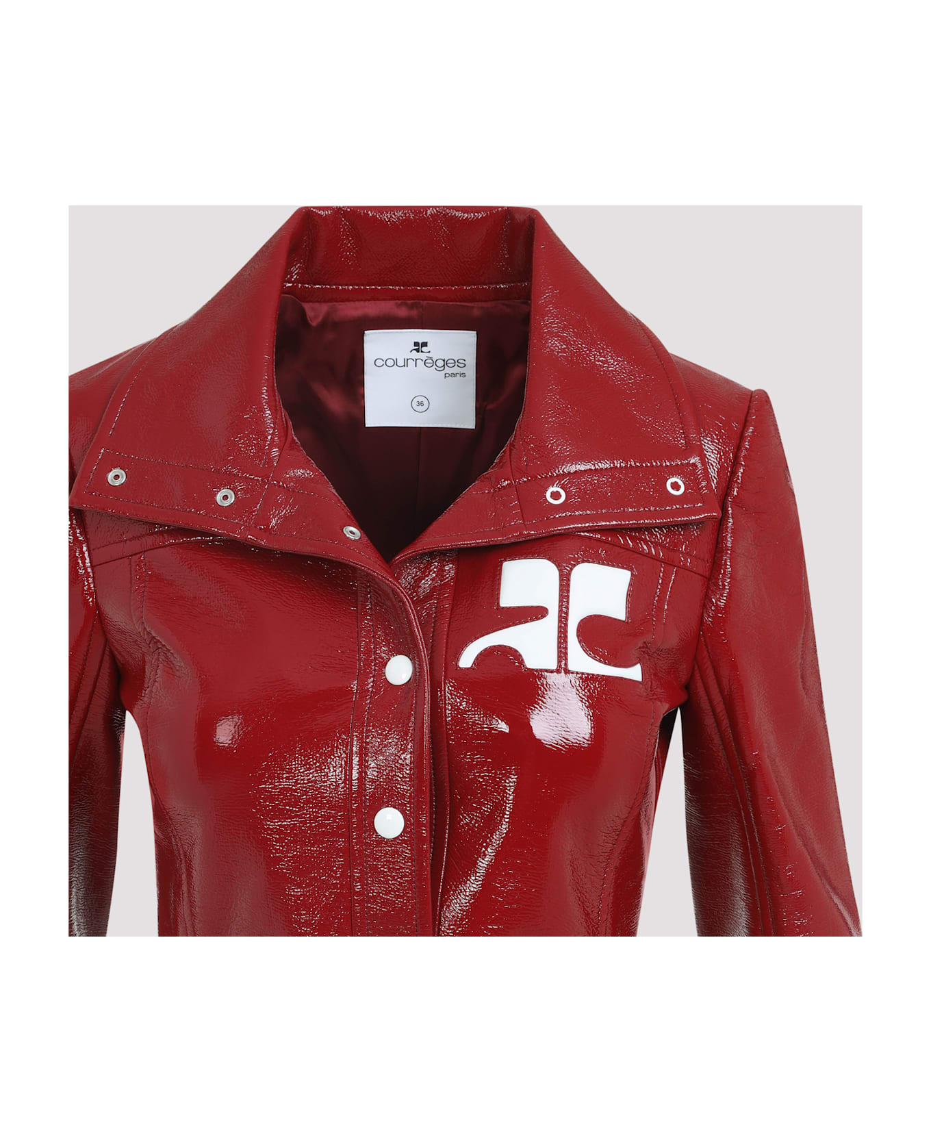 Courrèges Belted Trench Coat - Red