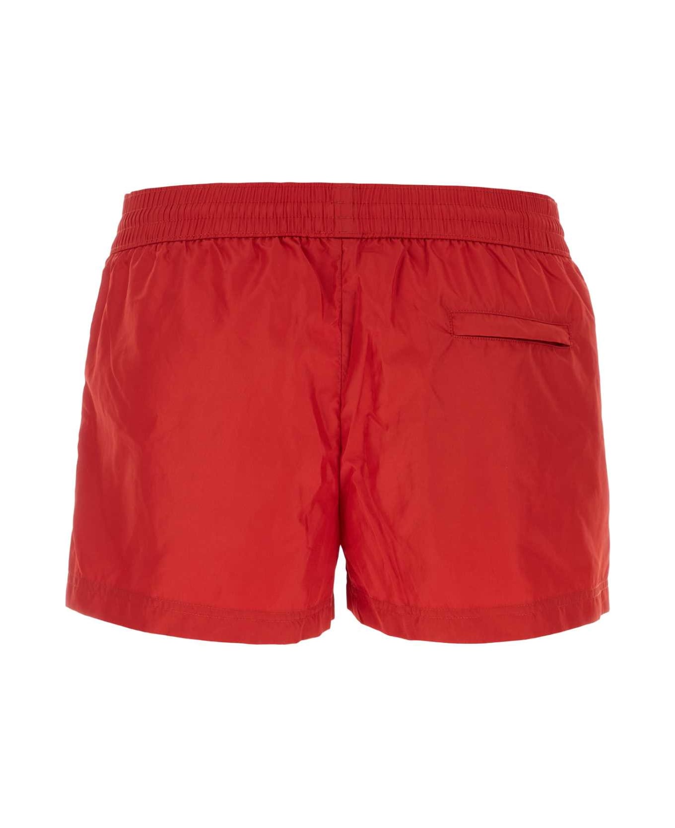 Dolce & Gabbana Red Polyester Swimming Shorts - R2254