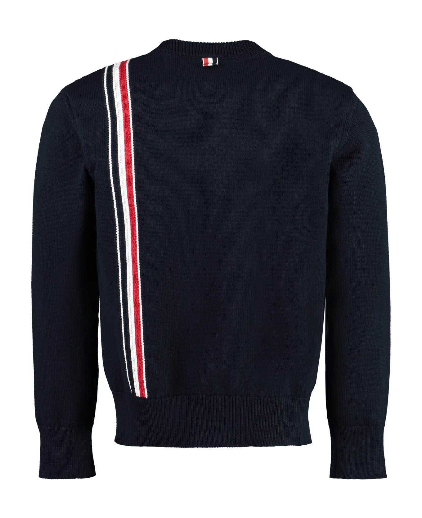 Thom Browne Jersey Stitch Relaxed Fit Crewneck Pullover - Navy