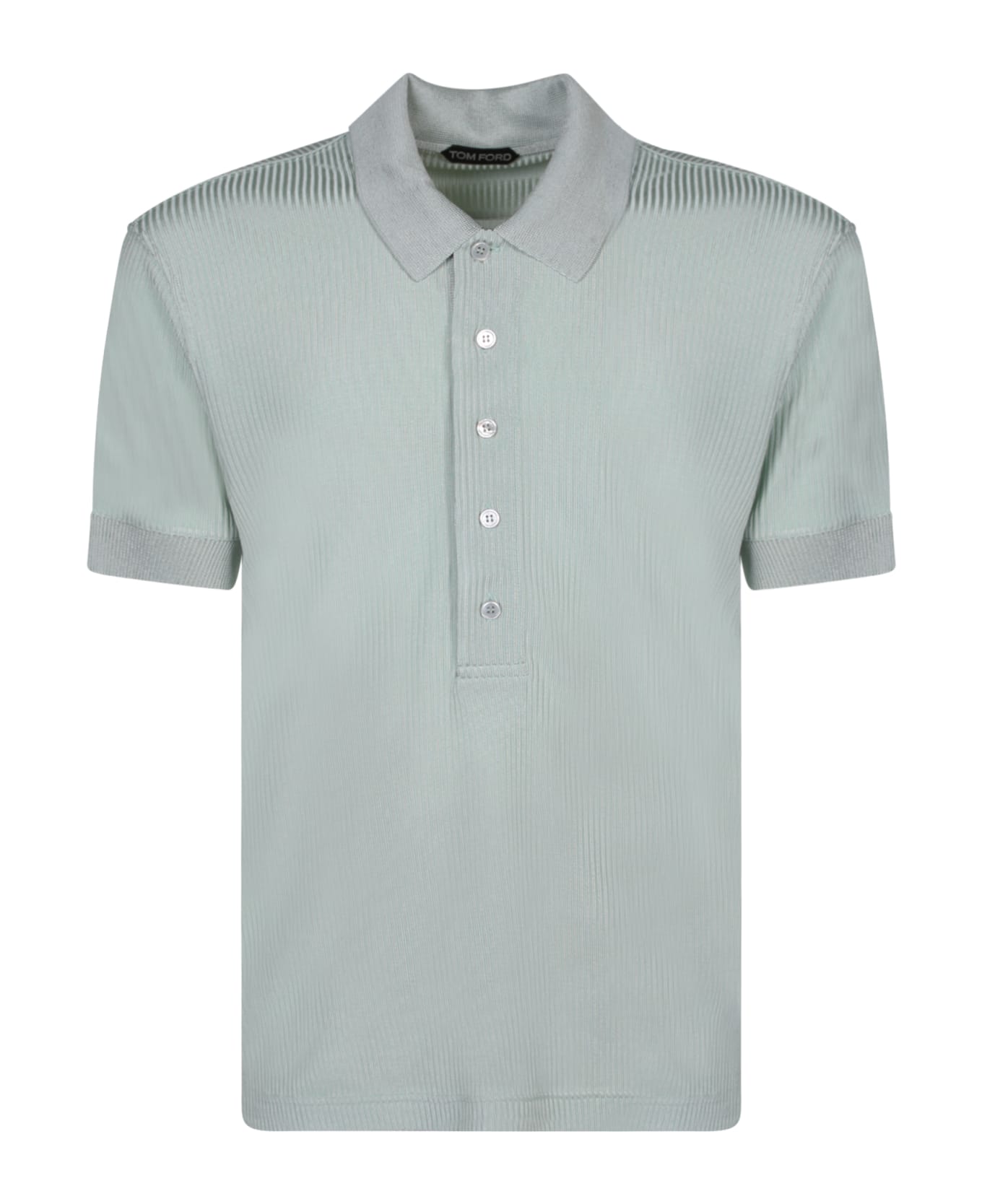 Tom Ford Ribbed Viscose Polo Shirt - Green ポロシャツ