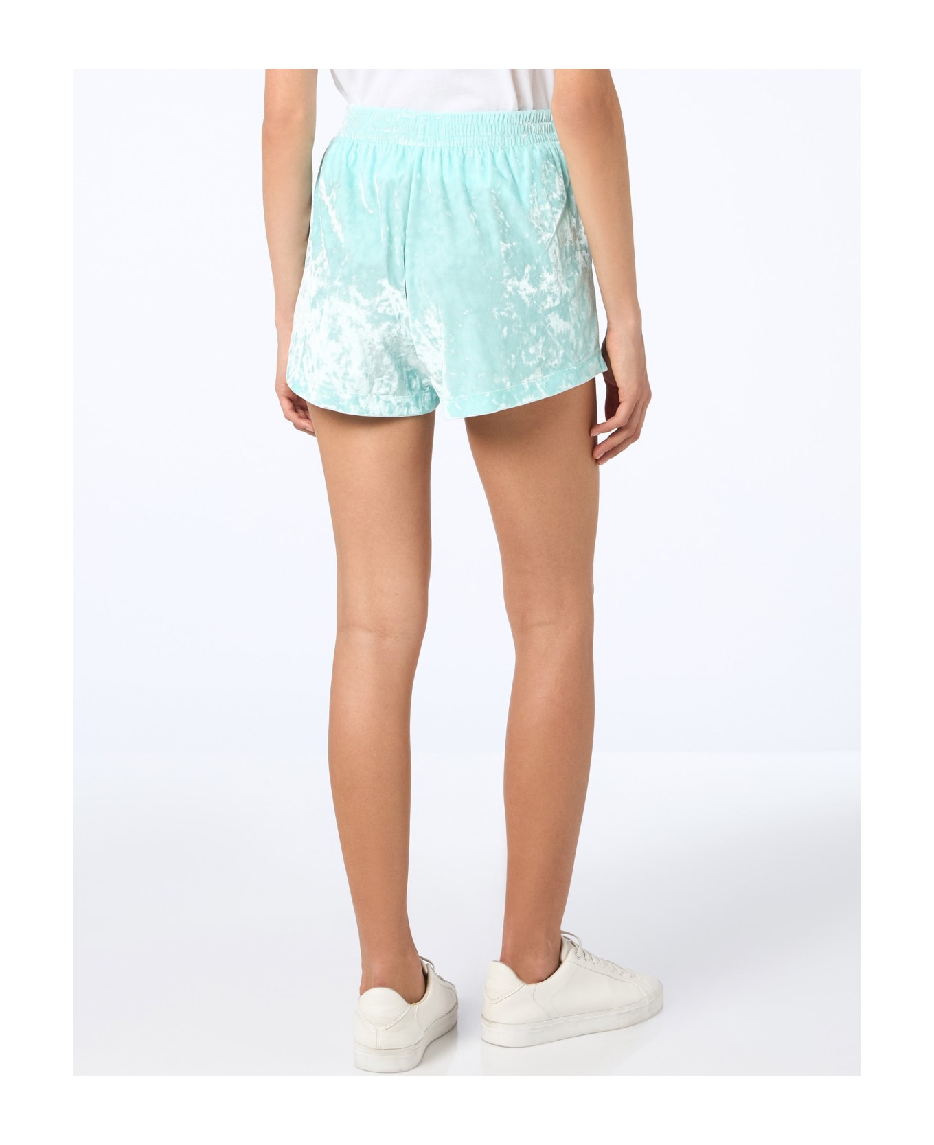 MC2 Saint Barth Woman Water Green Chenille Pull Up Shorts Cate - GREEN