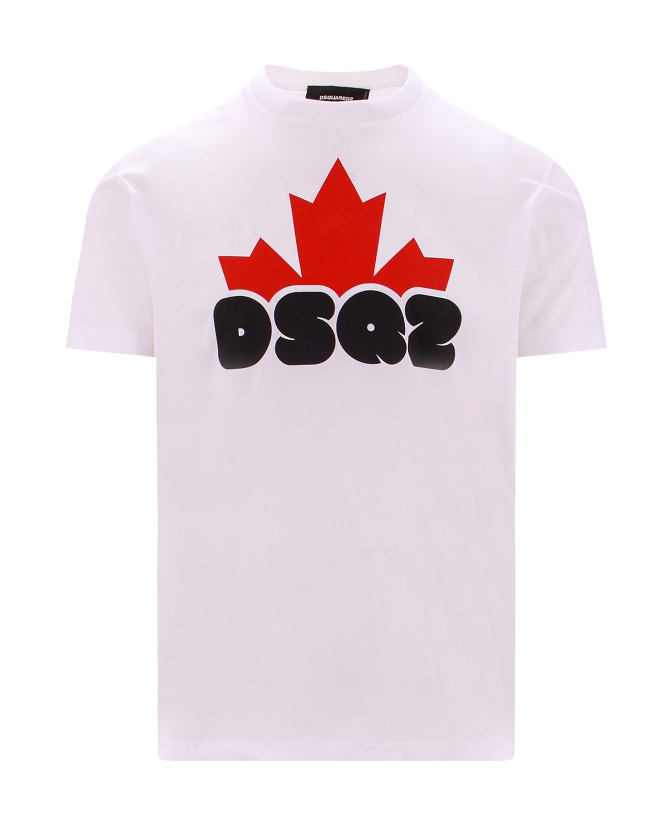 DSQUARED2 T-Shirt Uomo Bianca Con Patch Logo Sulla Manica - Cotone 100% - Taglia L - 3