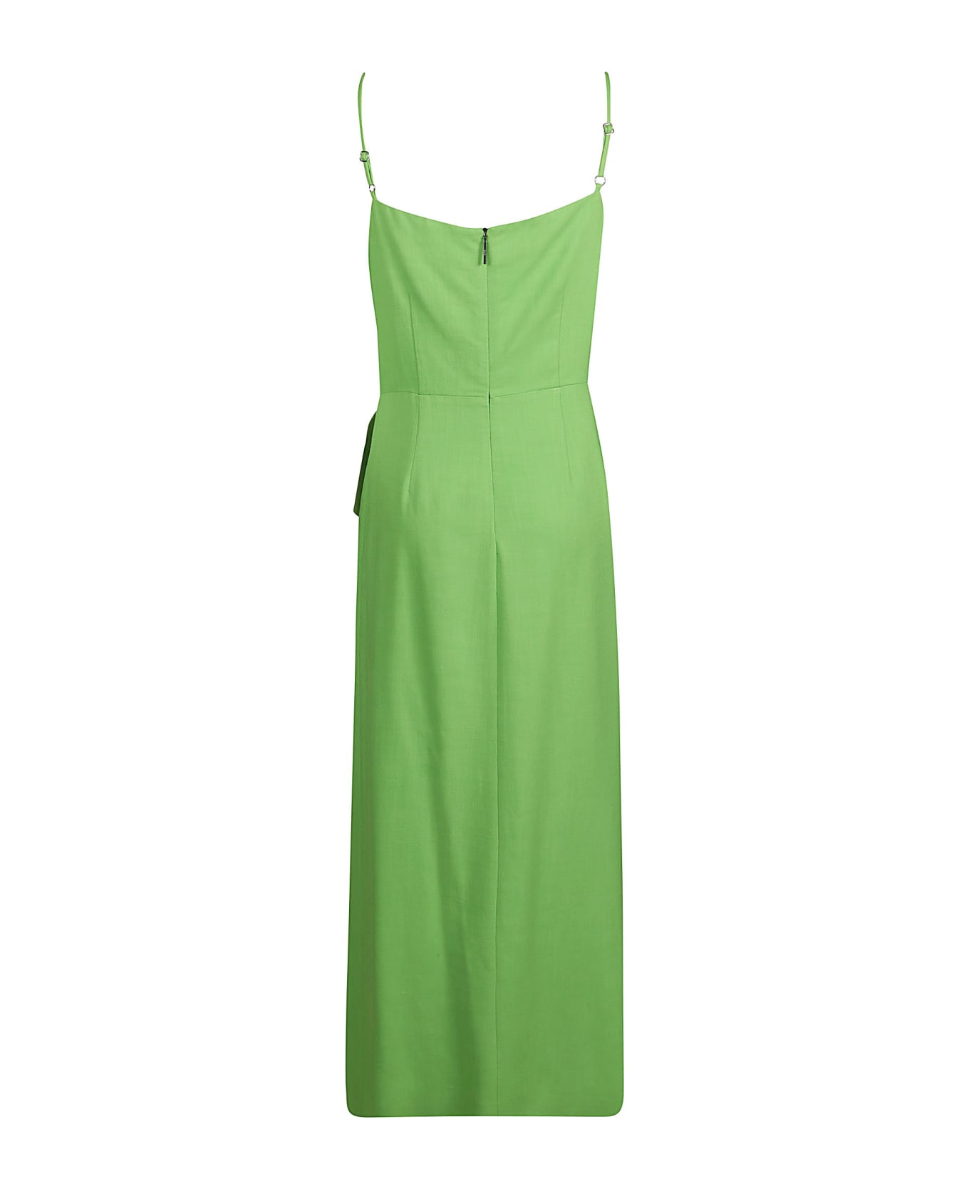 MSGM Draped Sleeveless Dress - Acid Green
