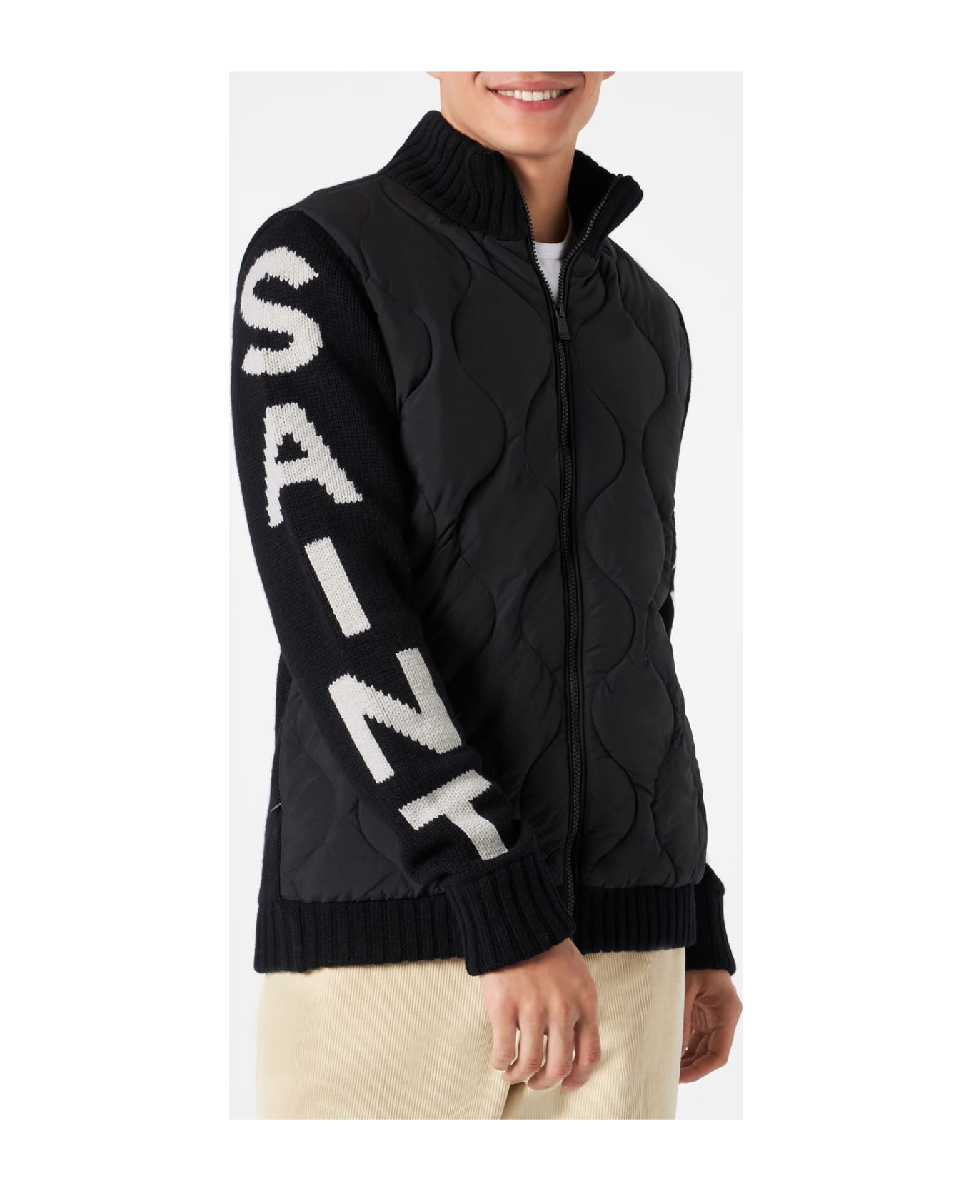 MC2 Saint Barth Man Black Padded Jacket - BLACK