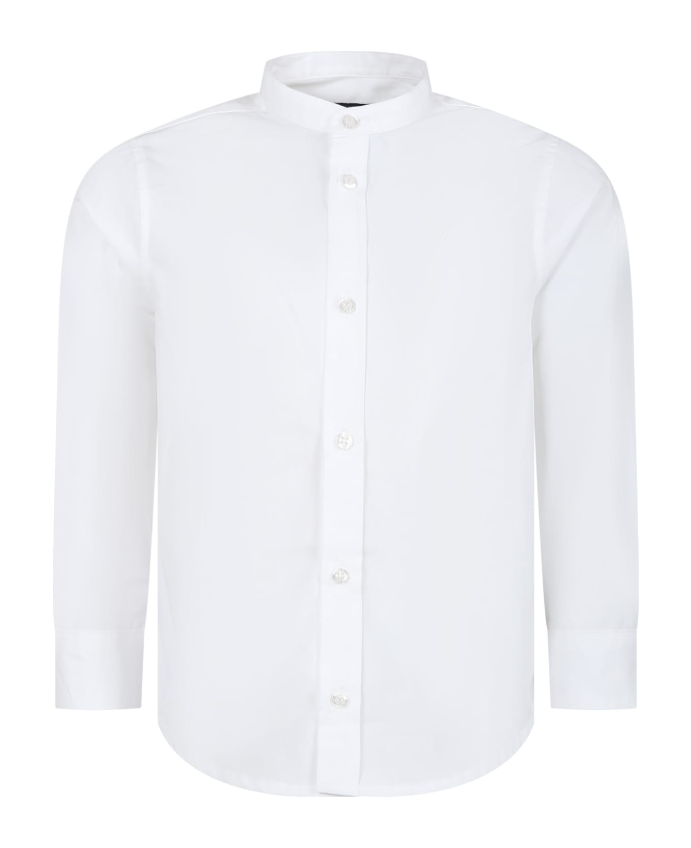 Fay White Shirt For Boy With Logo - White