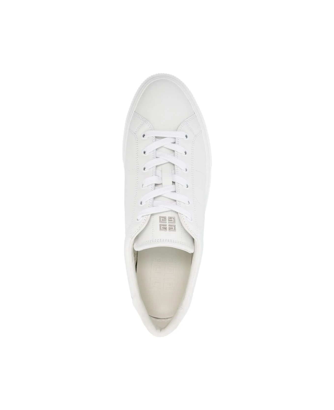 Givenchy Stone Grey City Sport Sneakers With Printed Logo - White