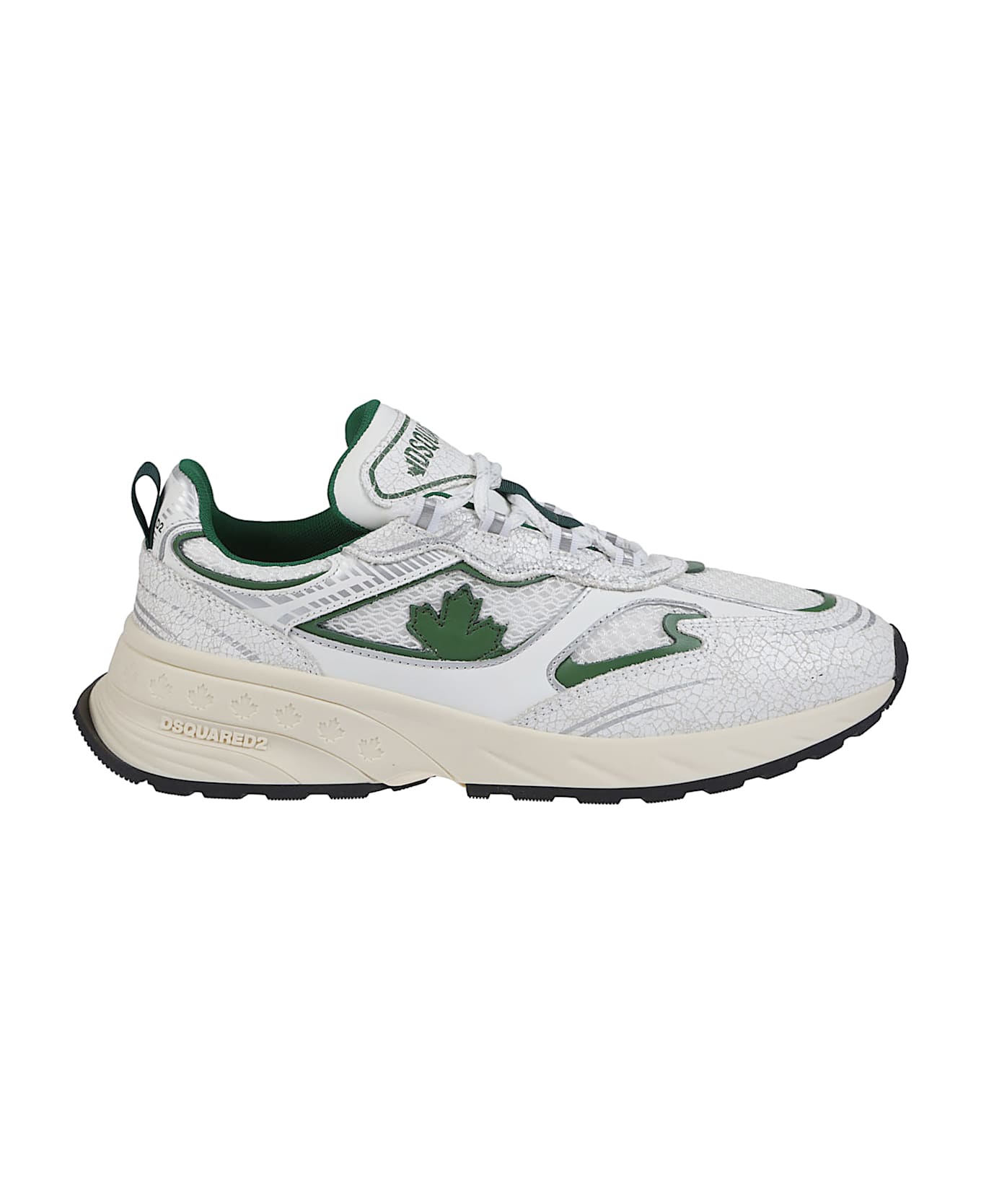 Dsquared2 Sprinter Lace-up Low Top Sneakers - Off White/smeraldo