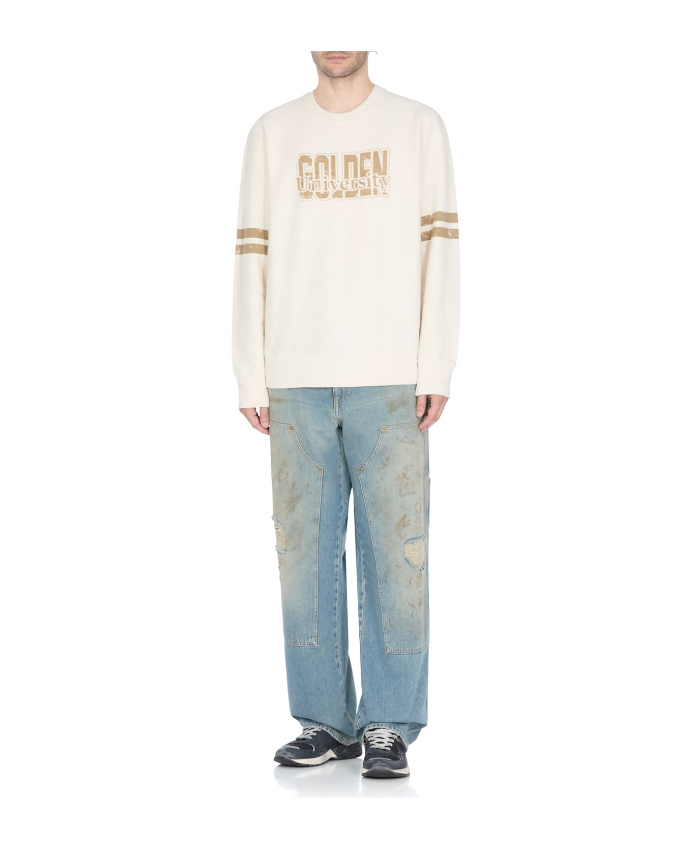 Golden Goose Sweatshirt With Logo - Ivory