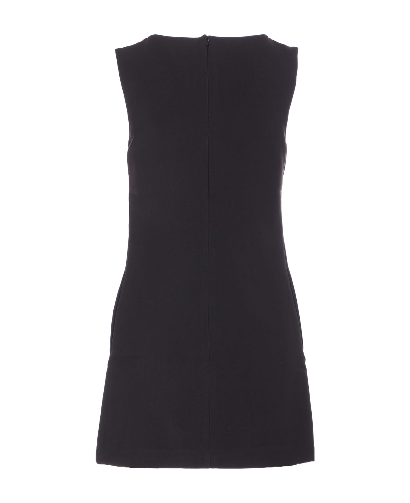 self-portrait Crepe Crystal Trim Mini Dress - Black