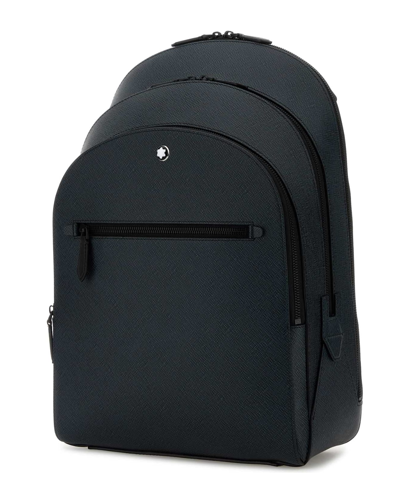 Montblanc Blue Leather Medium Backpack - 000