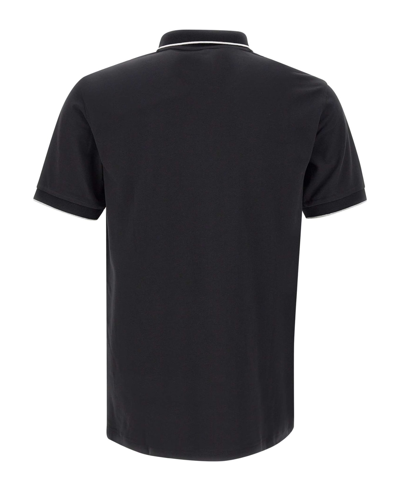 Sun 68 "small Stripe" Polo Shirt Cotton - BLACK