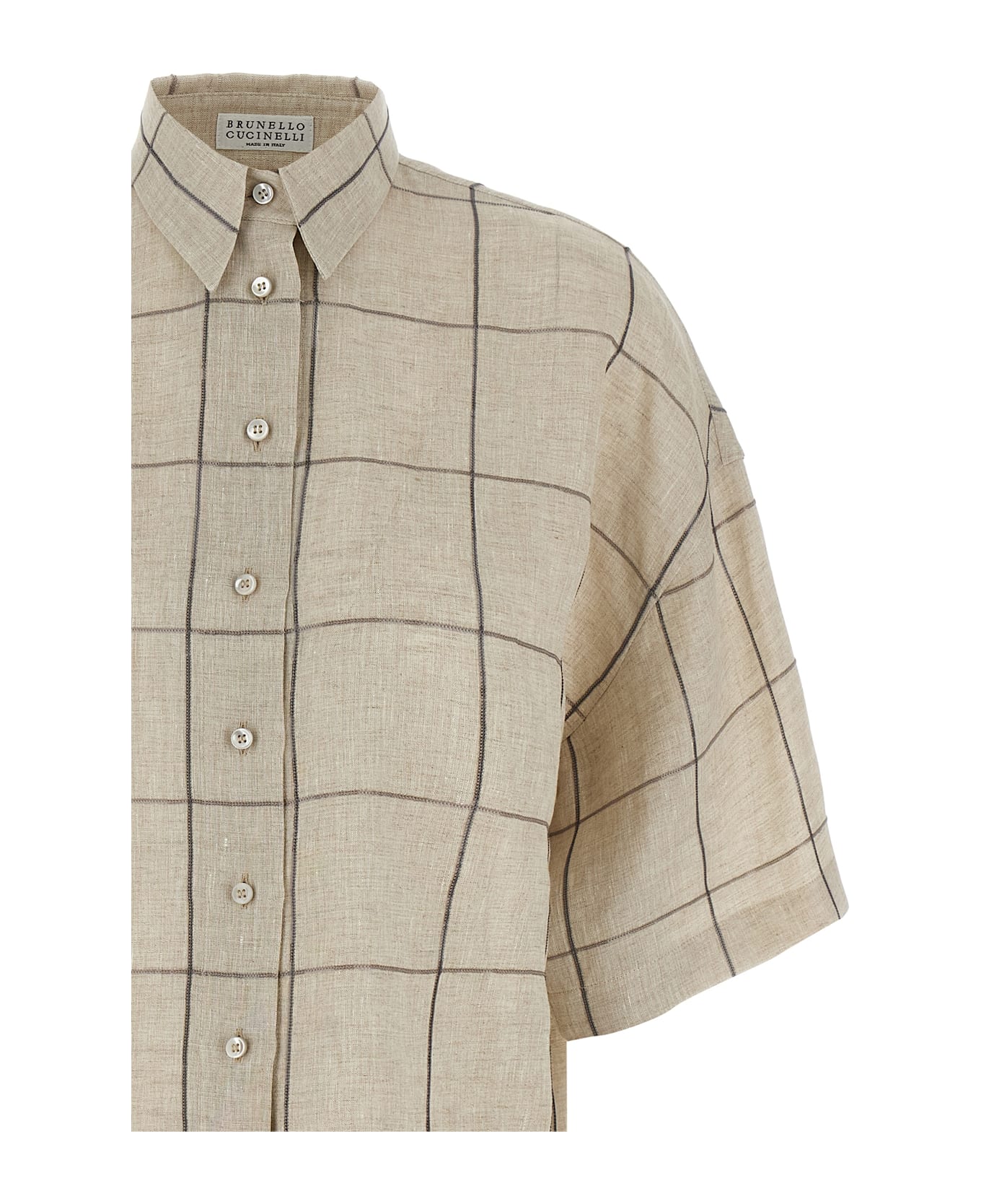 Brunello Cucinelli Check Shirt - Beige