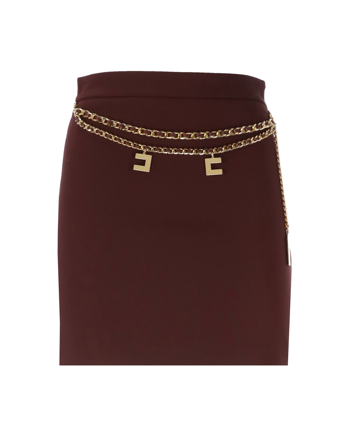 Elisabetta Franchi Crepe Mini Skirt - Rouge Noir