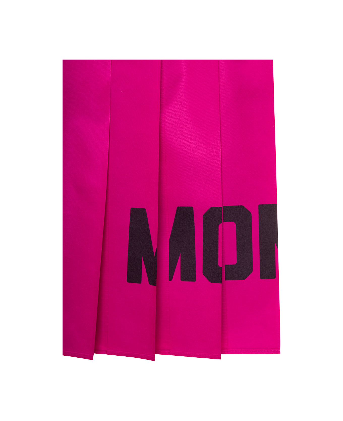 Moncler Fuchsia Pleated Skirt With Contrasting Logo Print In Fabric Girl - Fuxia