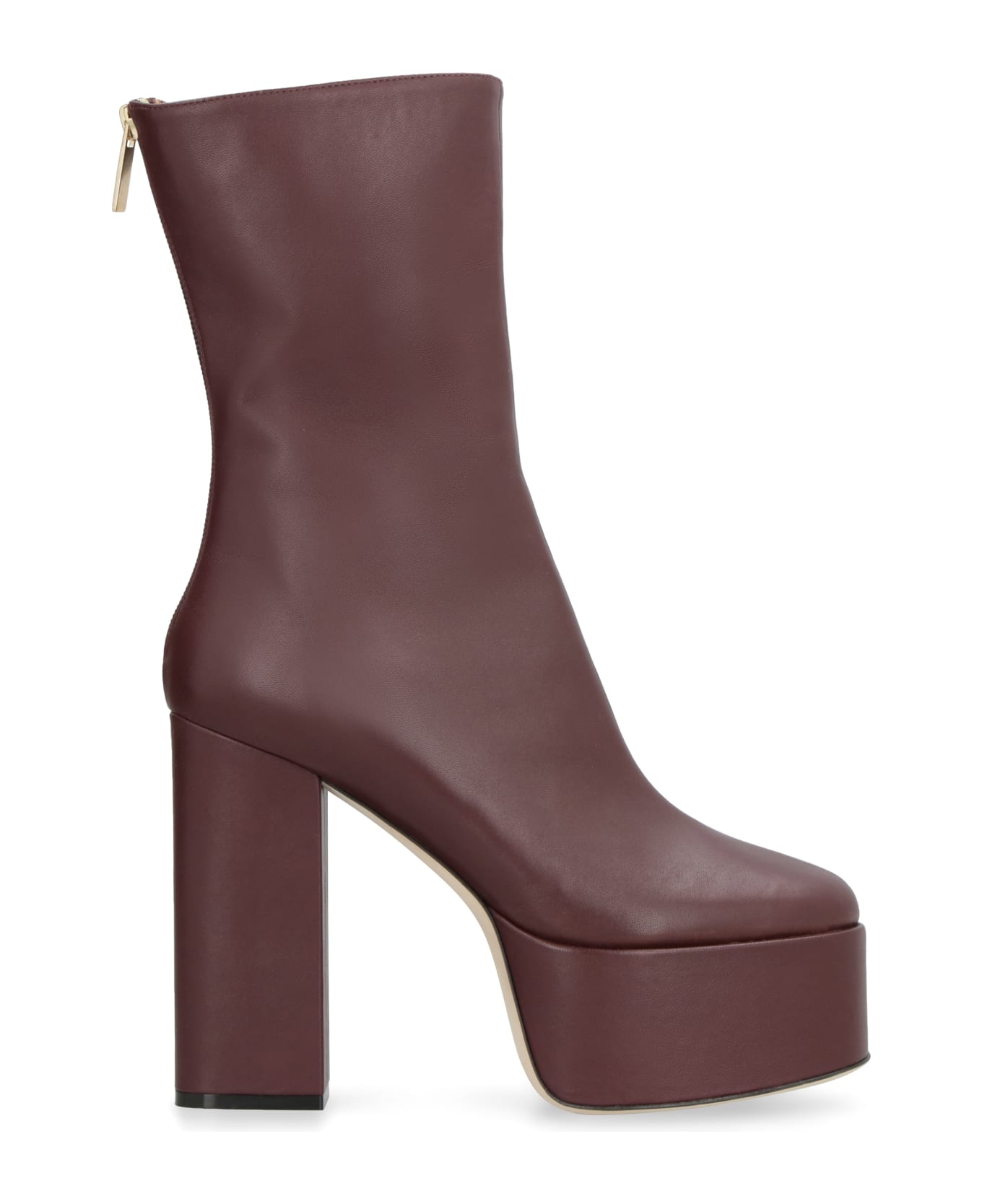 Paris Texas Lexy Leather Ankle Boots - Burgundy ブーツ