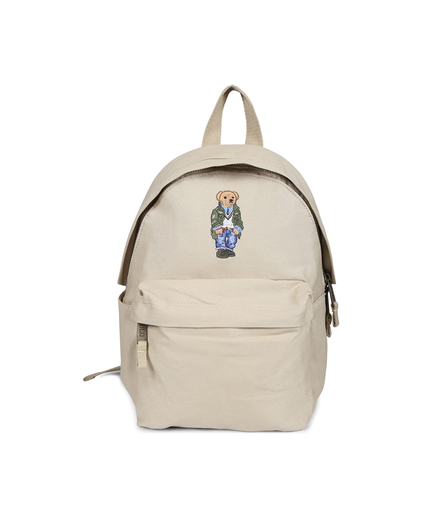 Ralph Lauren Beige Backpack For Kids With Polo Bear - Beige
