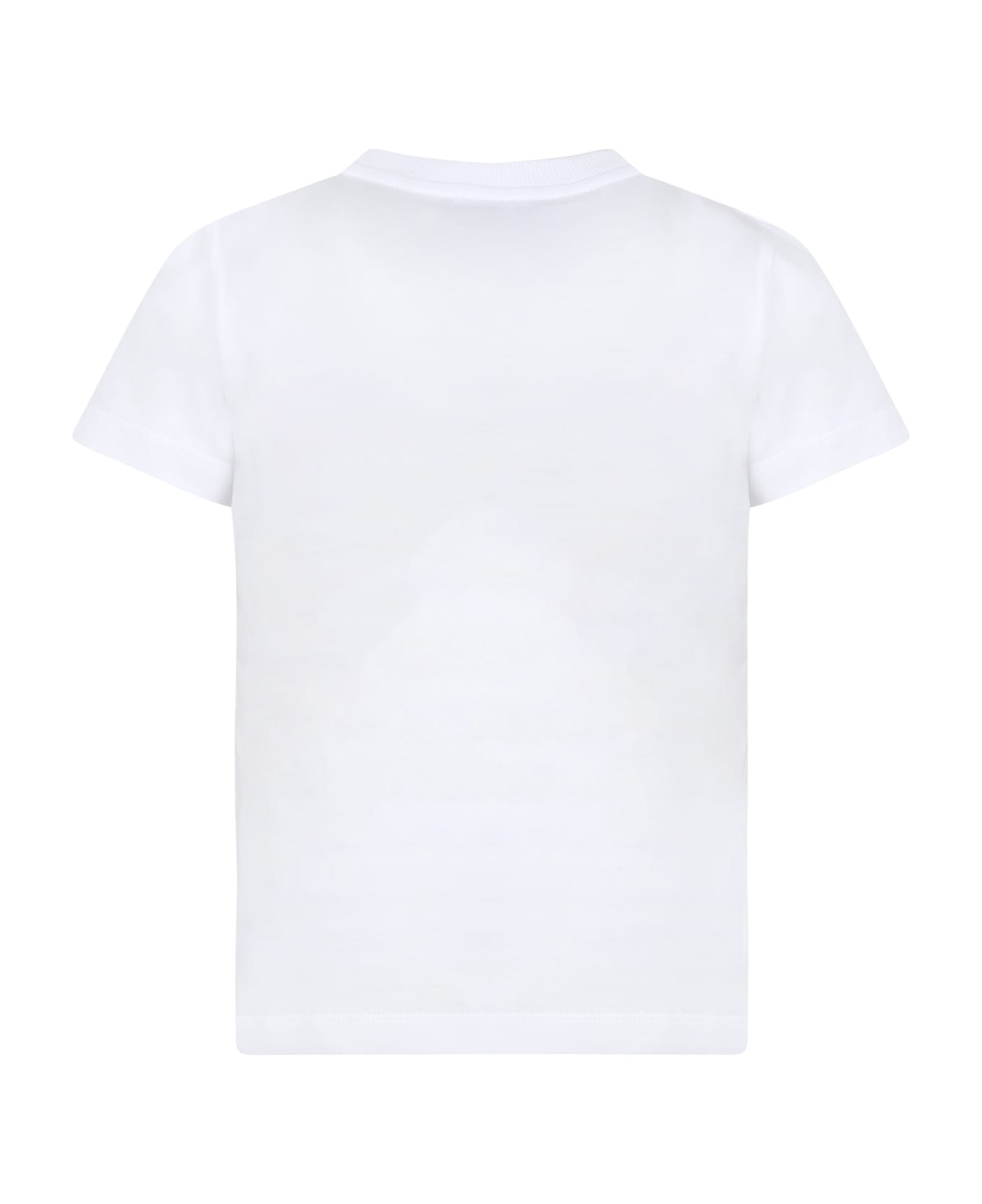 Moschino White T-shirt For Kids With Black Print - White