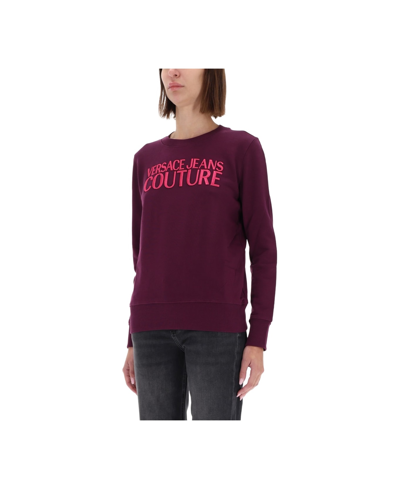 Versace Jeans Couture Sweatshirt With Logo - BORDEAUX