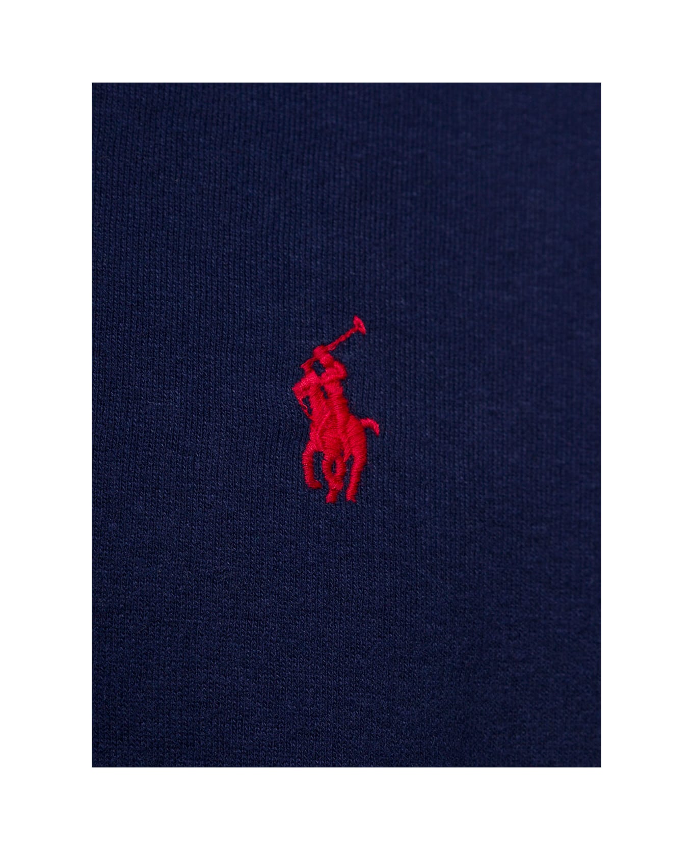Polo Ralph Lauren Blue Hoodie With Drawstring And Embroidered Logo In Cotton Man - Cruise navy