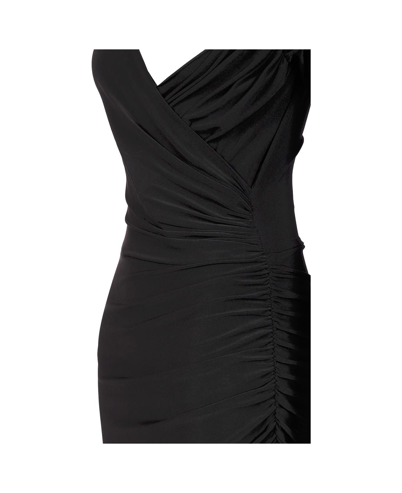 Norma Kamali Dress With Side Drape - Black