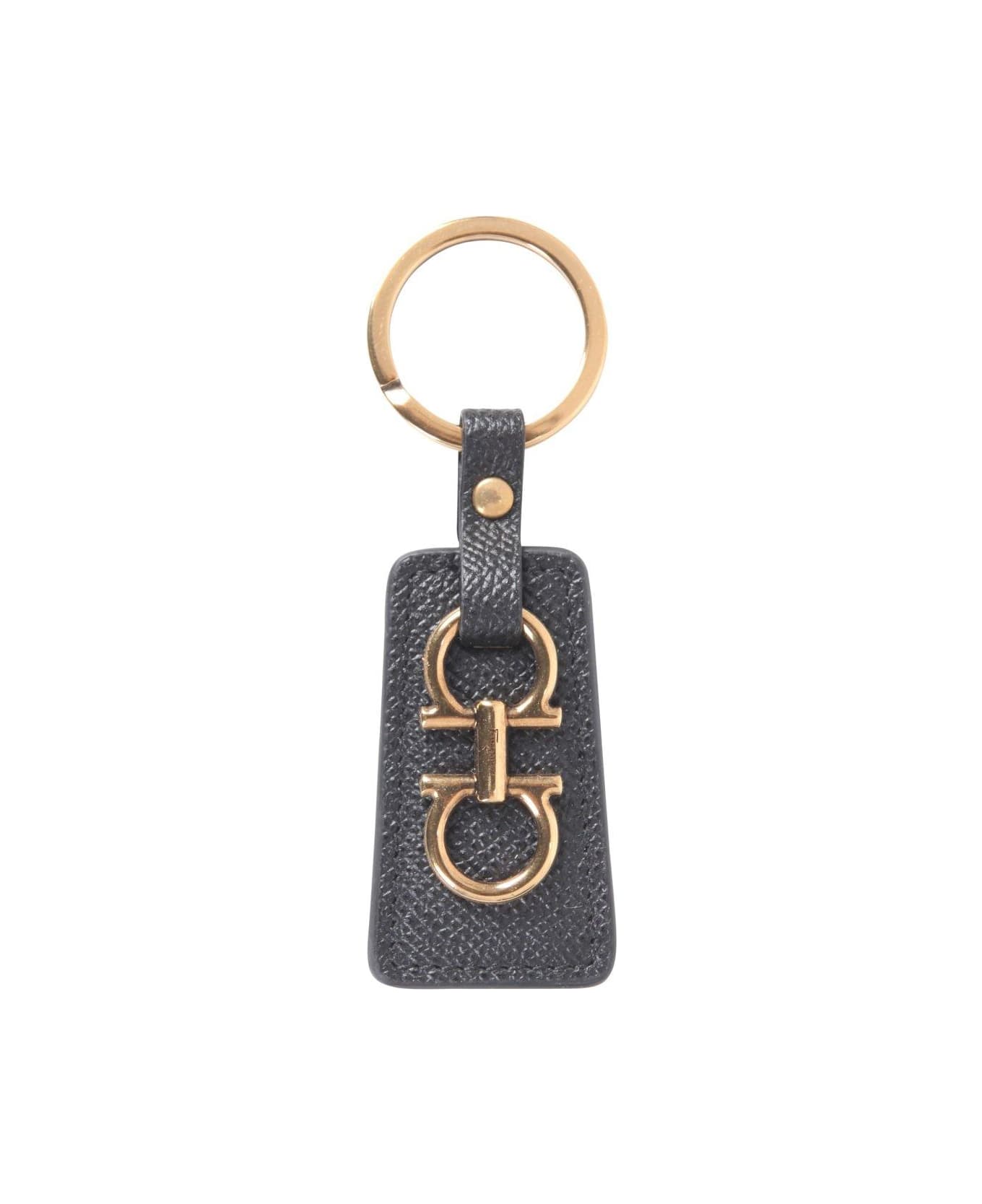 Ferragamo Logo Detail Keyring - Black