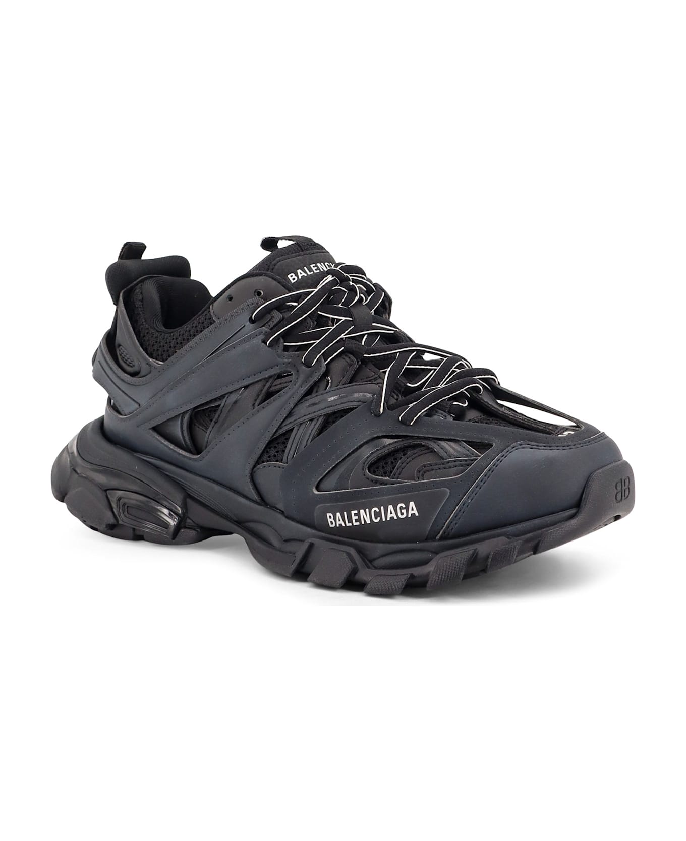 Balenciaga Nylon And Mesh Track Sneakers - Black