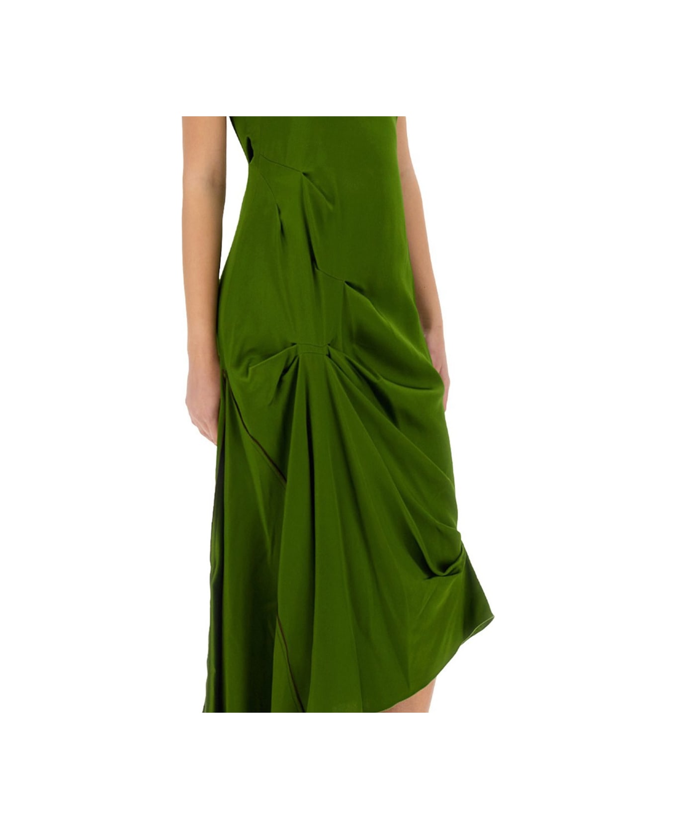 Victoria Beckham Draped Midi Dress - GREEN