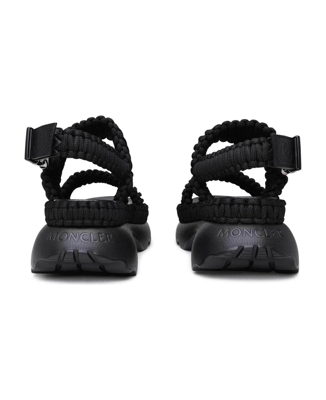 Moncler Black Polyester Beley Sandals - Black