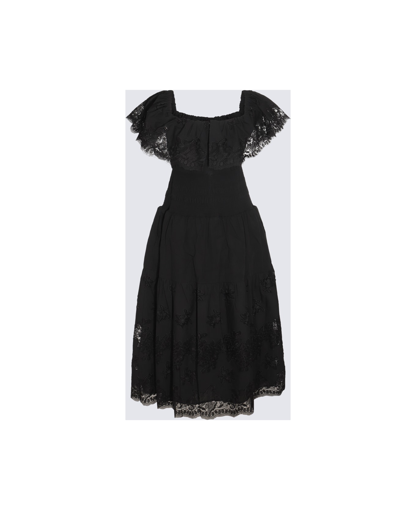 self-portrait Black Cotton Dress - Black