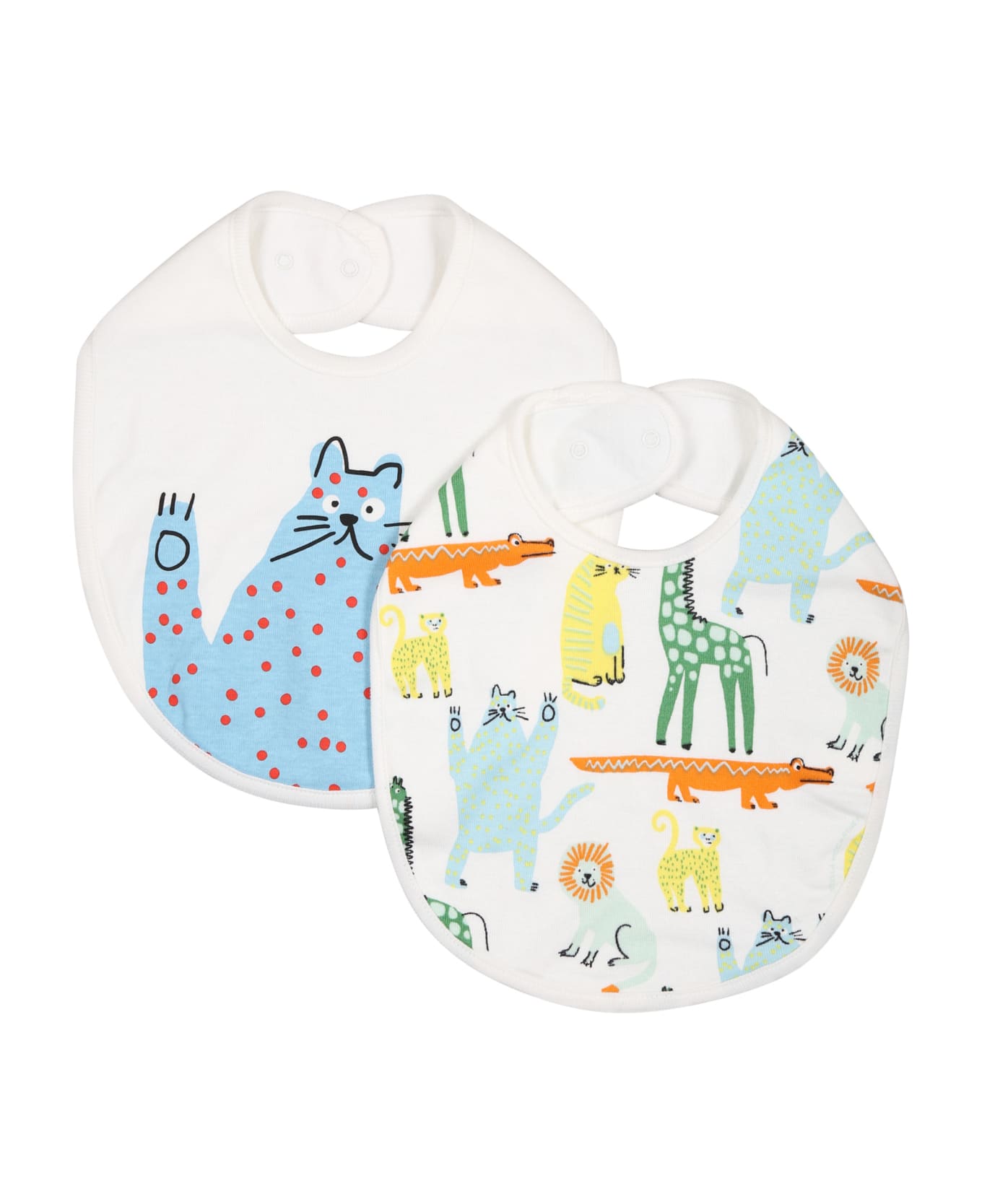 Stella McCartney Kids White Set For Baby Boy With Animals Print - Multicolor