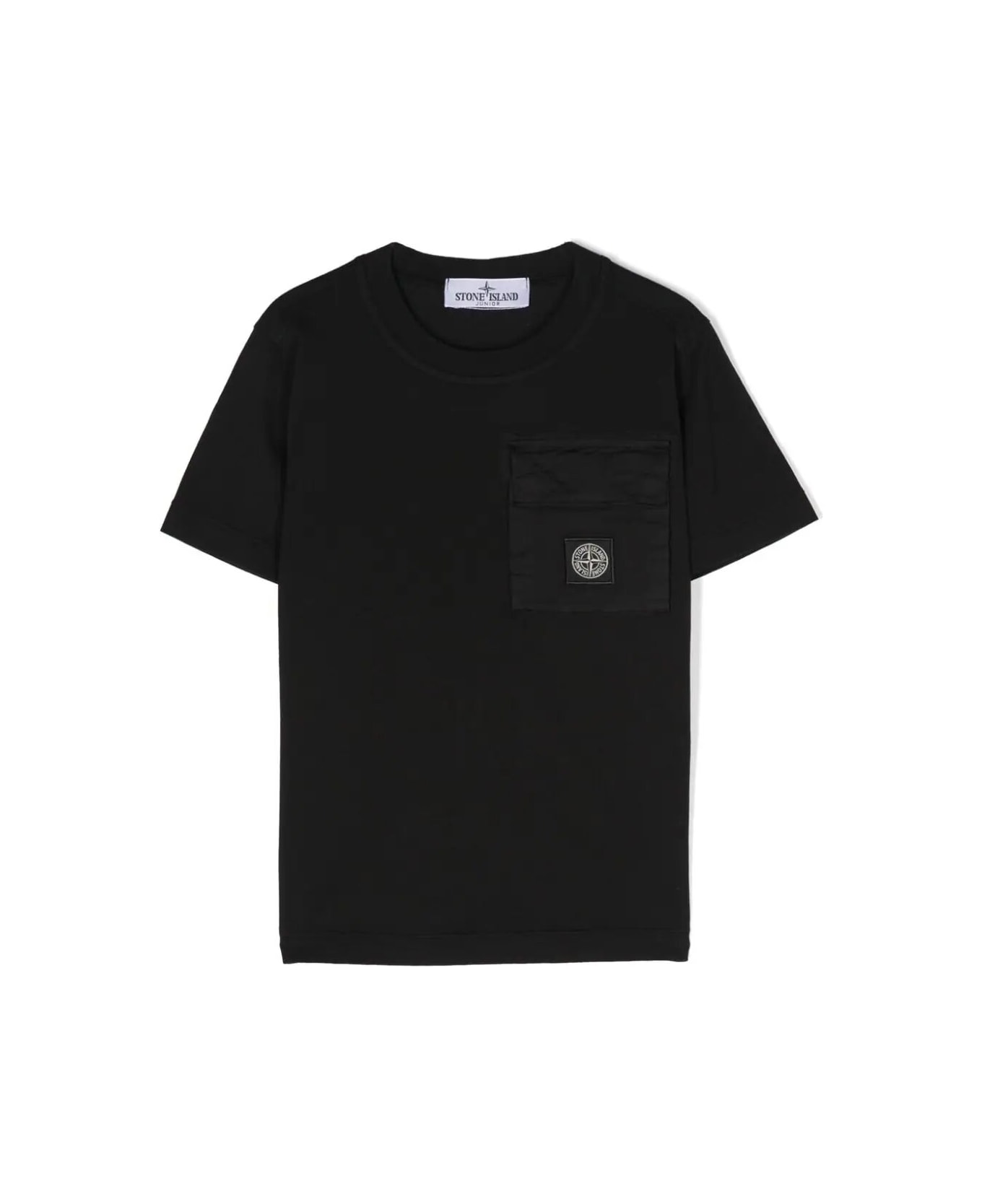 Stone Island Junior T-shirt - Black Tシャツ＆ポロシャツ