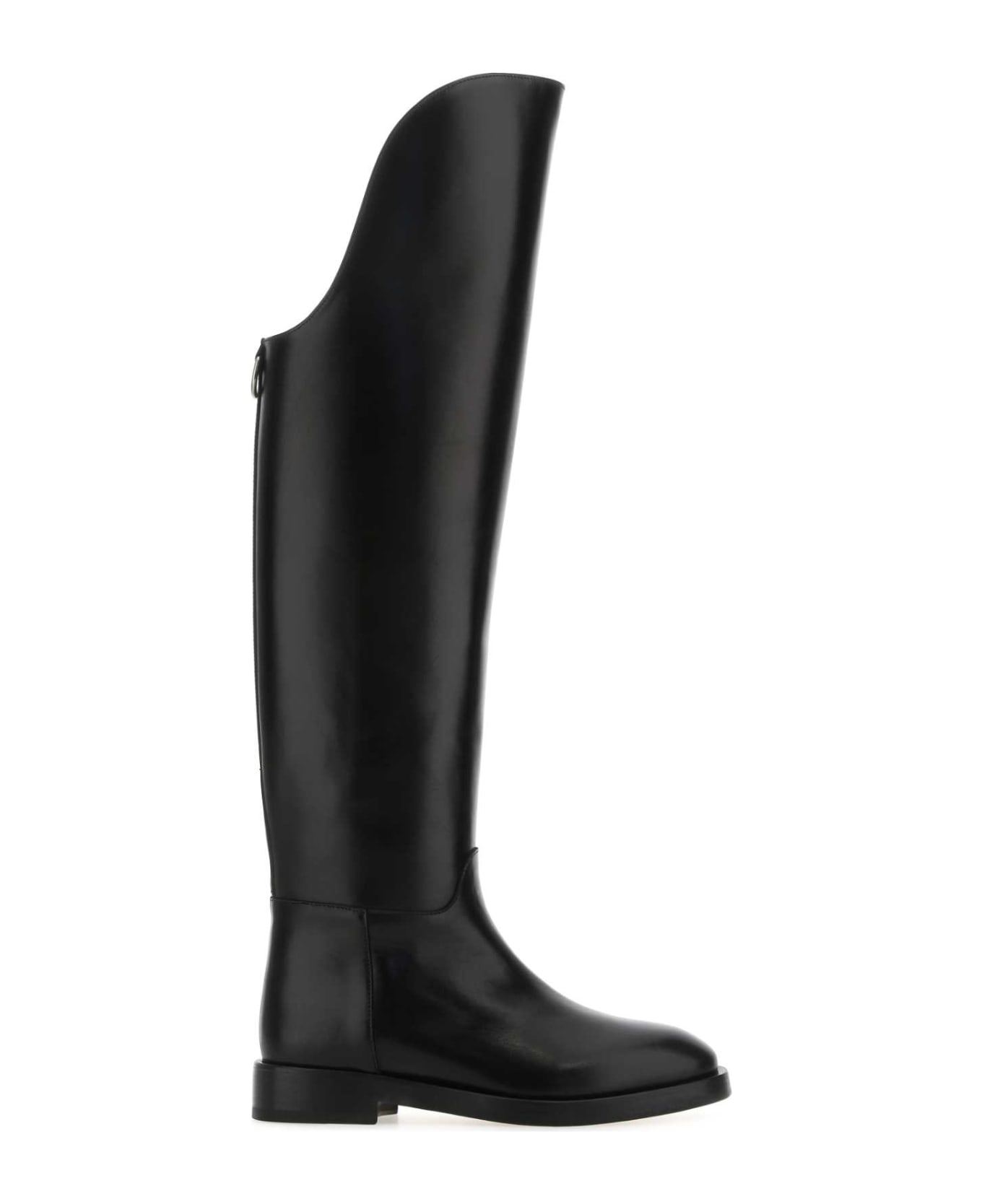 Durazzi Milano Black Leather Equestrian Boots - BLACK