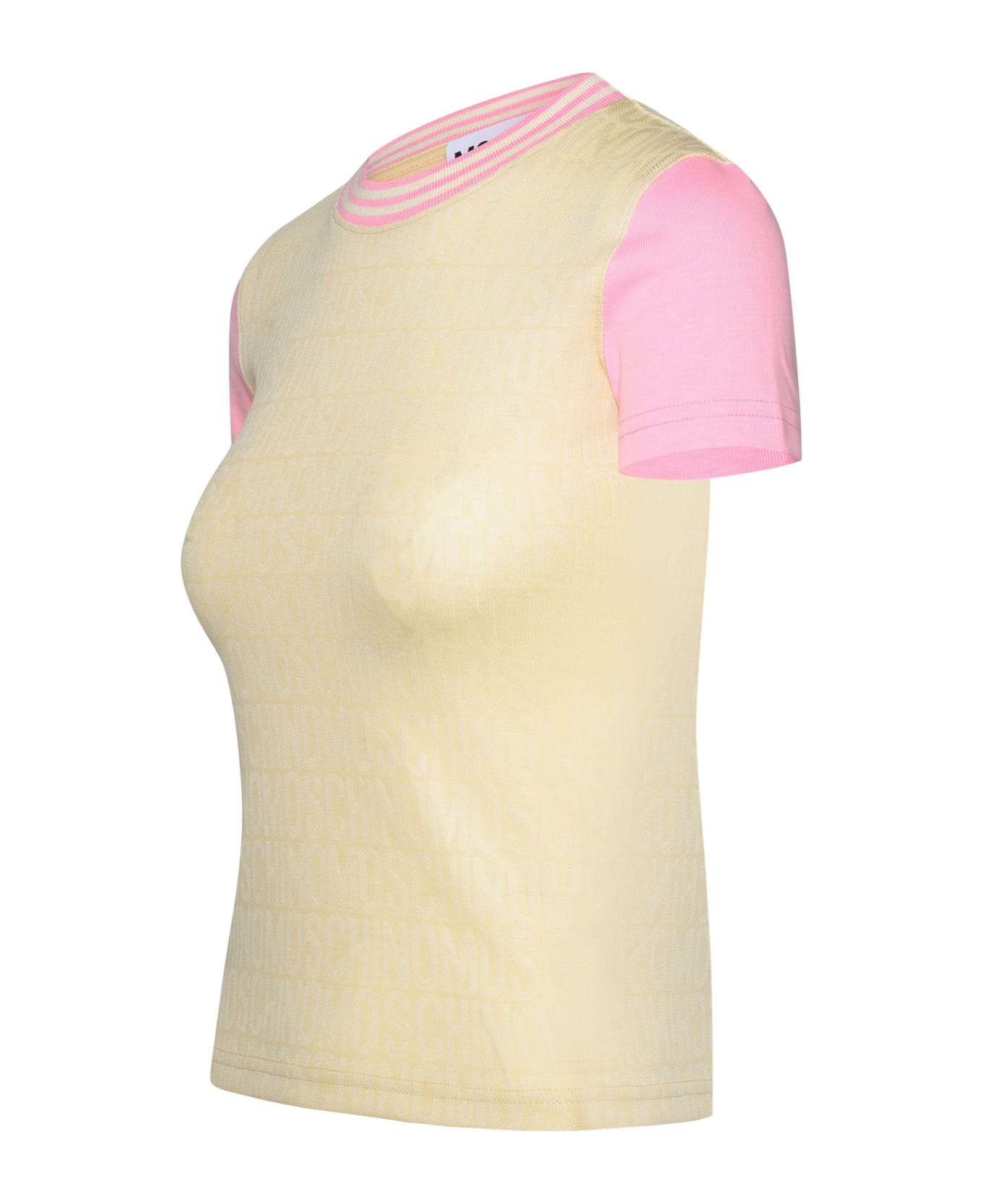 Moschino Multicolor Cotton Blend T-shirt - Avorio