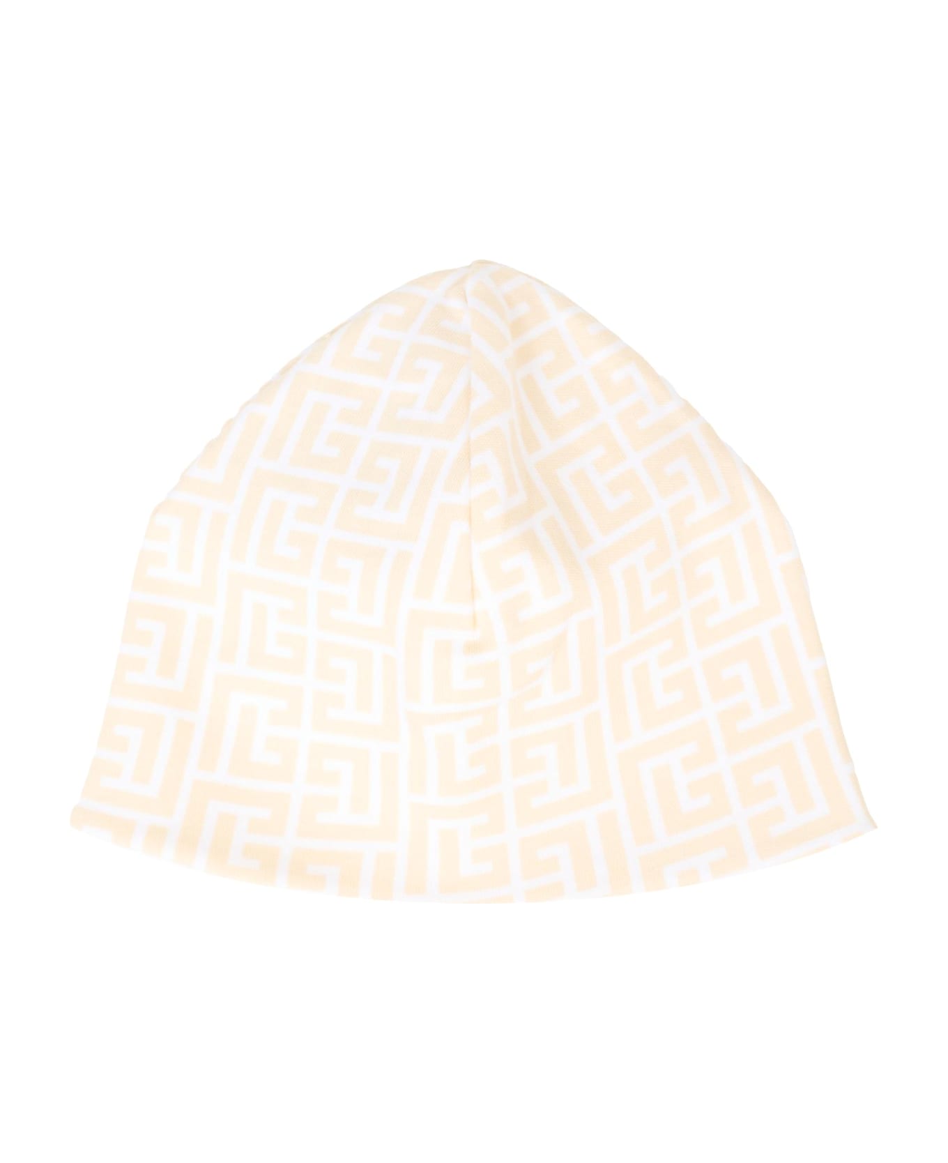Balmain Beige Babygrow Set For Babykids With Maze - Beige