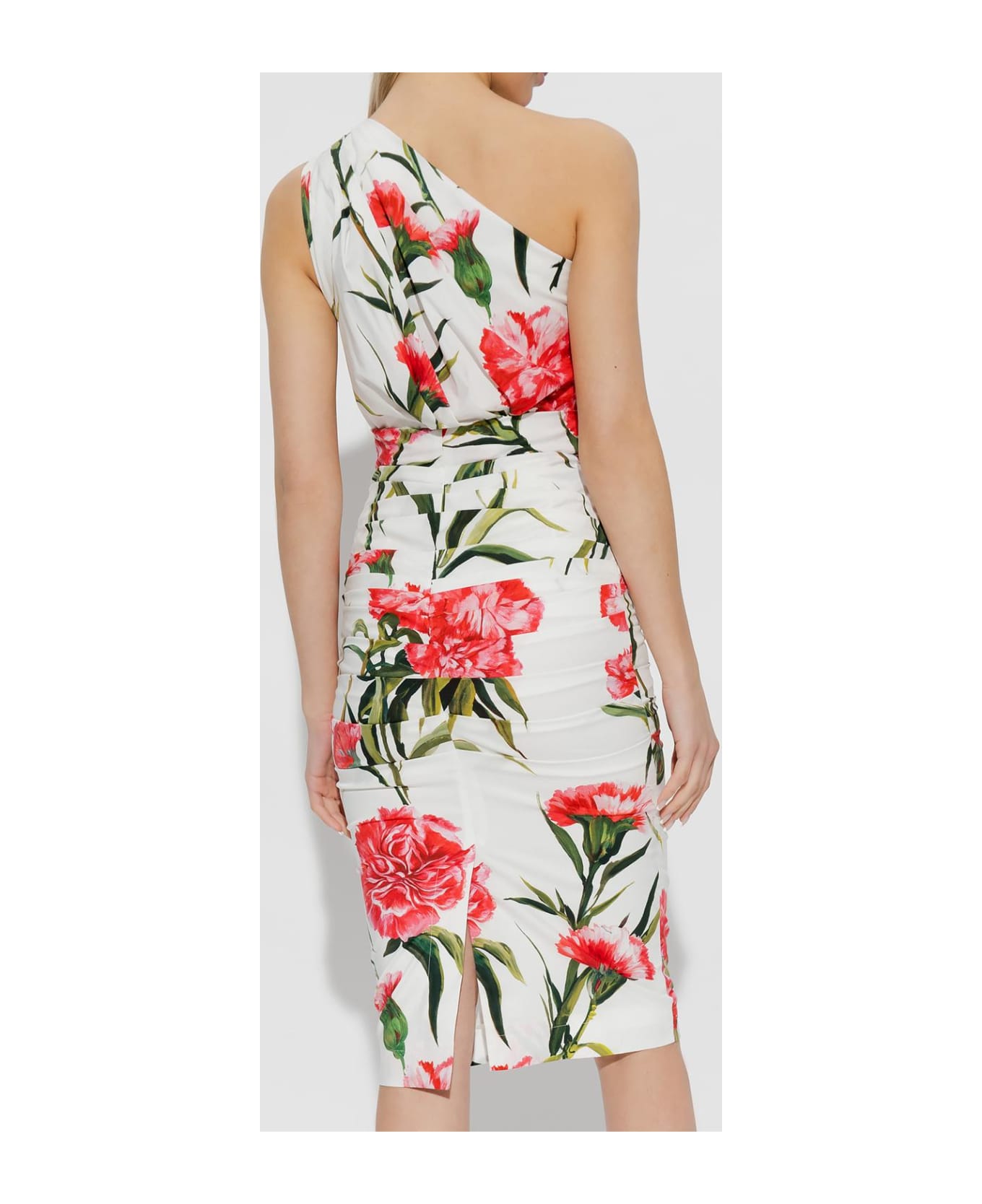 Dolce & Gabbana Dress With Floral Motif - Bianco