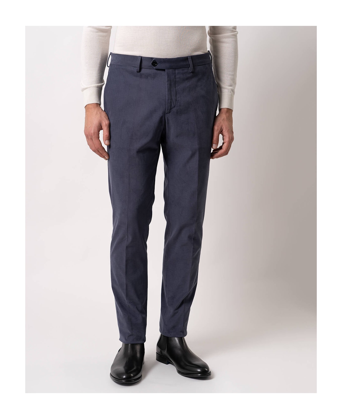 Larusmiani Velvet Trousers Howard Pants - DarkBlue