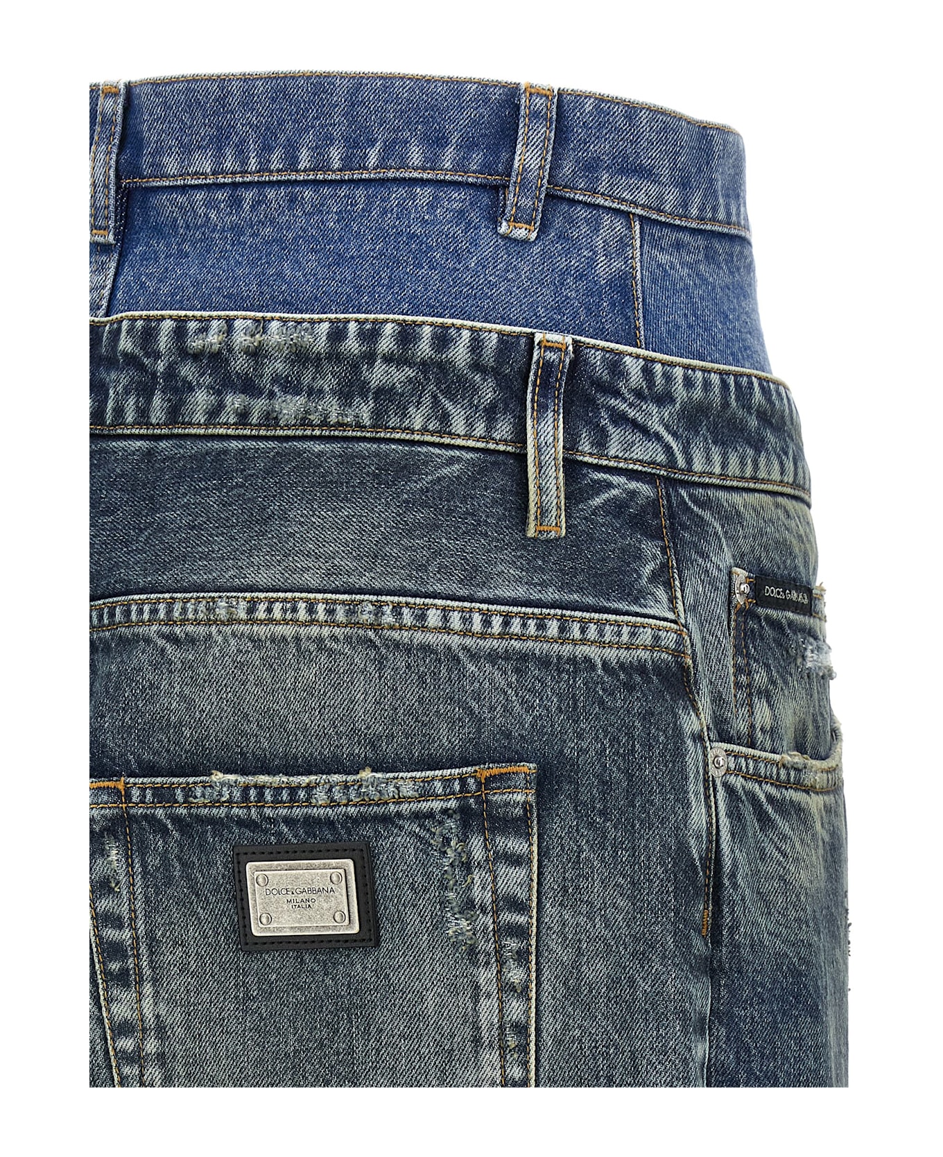 Dolce 
Gabbana Double Layer Jeans - Blue