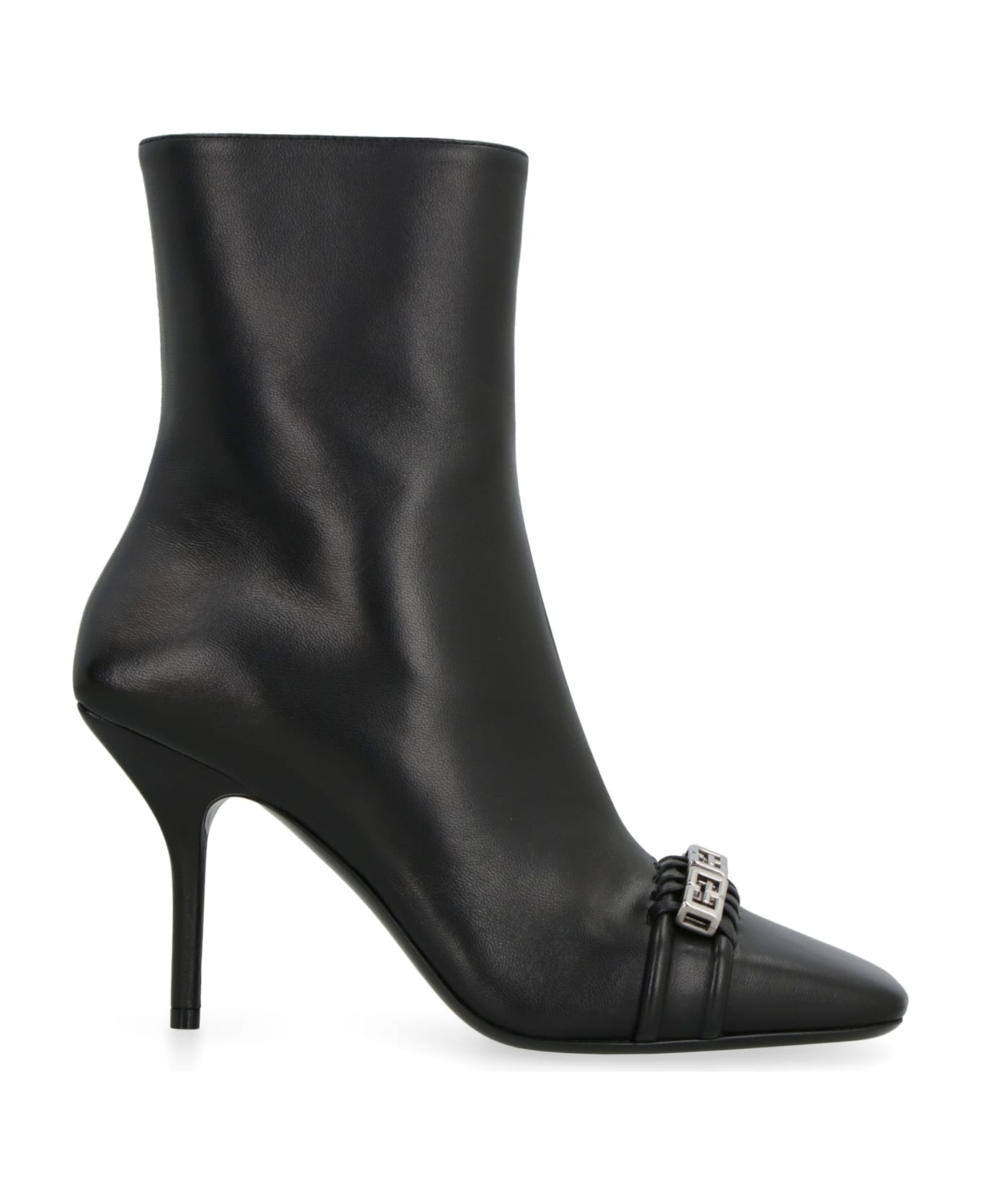Givenchy G Woven Leather Ankle Boots - black