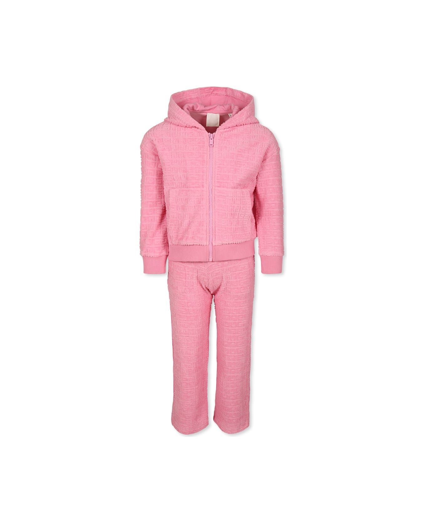 Givenchy Pink Suit For Girl With Iconic 4g Motif - Pink