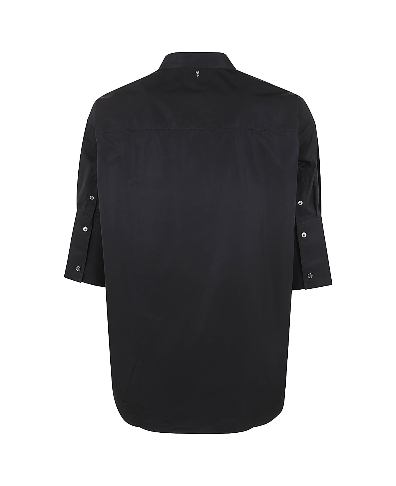 Ami Alexandre Mattiussi Mandarin Collar Shirt - Black